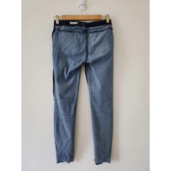 Kut from the Kloth Connie Ankle Skinny Jeans Size 0 Blue Distressed Raw Hem - Picture 4 of 10